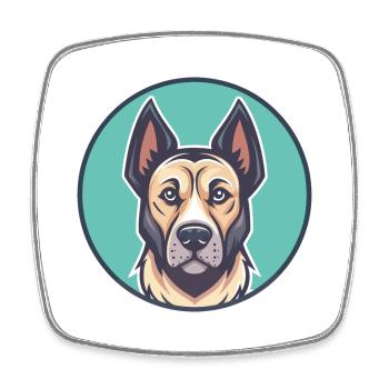 Cimarron Uruguayo Chien Race Dessin animé Kawaii Clipart - Magnet carré - blanc - Devant