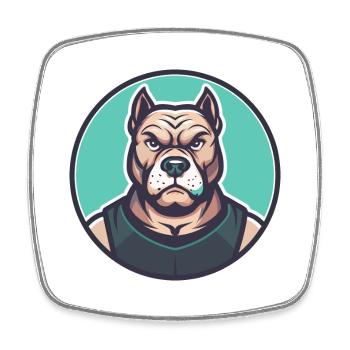 Cordoba Kampfhund Rasse Cartoon Kawaii Clipart - Viereckiger Kühlschrankmagnet - Weiß - Vorne