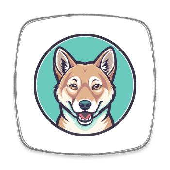 Dingo Dog Breed Cartoon Kawaii Clipart Animal Pet - Square fridge magnet - white - Front