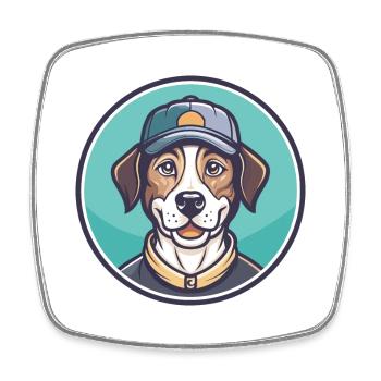 Florida Cracker Cur Hunderasse Lustige Karikatur Kawaii - Viereckiger Kühlschrankmagnet - Weiß - Vorne