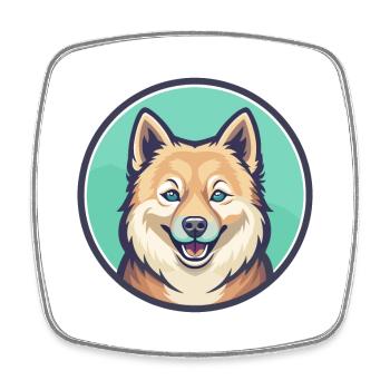 Finnischer Spitz Hund Rasse Cartoon Kawaii Clipart Haustier - Viereckiger Kühlschrankmagnet - Weiß - Vorne