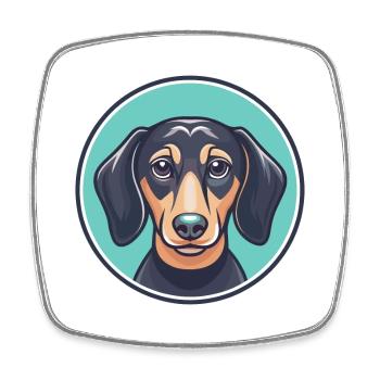 Dachshund Dog Breed Cartoon Kawaii Clipart Animal - Square fridge magnet - white - Front