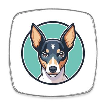Decker Rat Terrier Chien Race Dessin Animé Kawaii - Magnet carré - blanc - Devant
