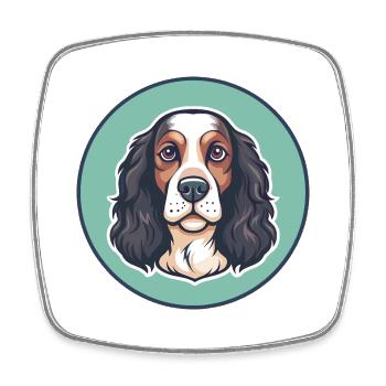 Deutscher Wachtelhund Hunderasse Karikatur Kawaii Haustier - Viereckiger Kühlschrankmagnet - Weiß - Vorne