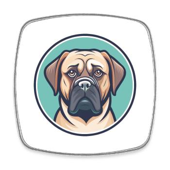 Dogue Brasileiro Chien Race Dessin animé Kawaii Clipart - Magnet carré - blanc - Devant