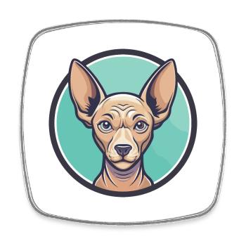 Ecuadorian Hairless Dog Breed Funny Cartoon Kawaii - Square fridge magnet - white - Front