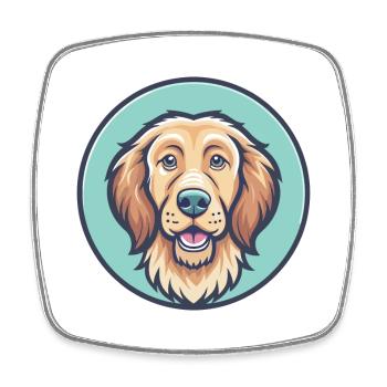 Fauve De Bretagne Dog Breed Cartoon Kawaii Clipart - Square fridge magnet - white - Front