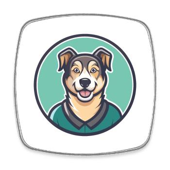Dunker Hund Rasse Cartoon Kawaii Clipart Tier Haustier - Viereckiger Kühlschrankmagnet - Weiß - Vorne