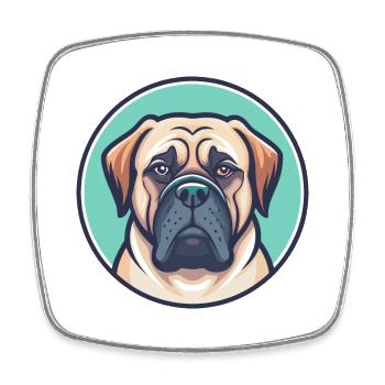 Englische Dogge Hund Rasse Karikatur Kawaii Clipart - Viereckiger Kühlschrankmagnet - Weiß - Vorne