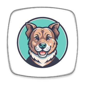 Florida Braune Hunderasse Karikatur Kawaii Clipart Haustier - Viereckiger Kühlschrankmagnet - Weiß - Vorne