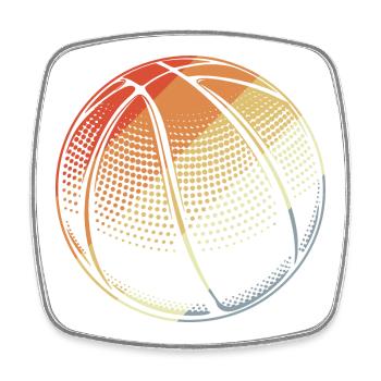 Basketball Ball Vintage - Viereckiger Kühlschrankmagnet - Weiß - Vorne