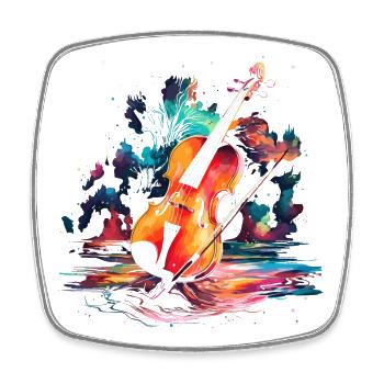 Violin Steamwave - Square fridge magnet - white - Front