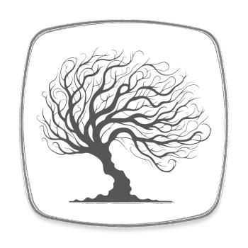 Whimsical Tree of Life - Square fridge magnet - white - Front