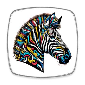 Zebra - Viereckiger Kühlschrankmagnet - Weiß - Vorne