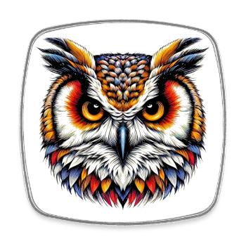 Owl - Square fridge magnet - white - Front