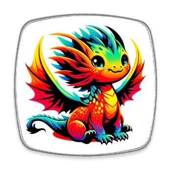 Dragon - Square fridge magnet - white - Front