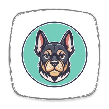 Gascon Saintongeois Chien Race Drôle Dessin Animé Kawaii - Magnet carré - blanc - Devant
