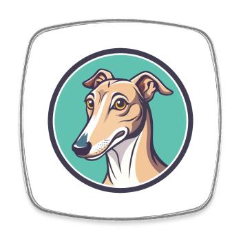 Galgo Español Chien Race Dessin animé Kawaii Clipart Animal de compagnie - Magnet carré - blanc - Devant