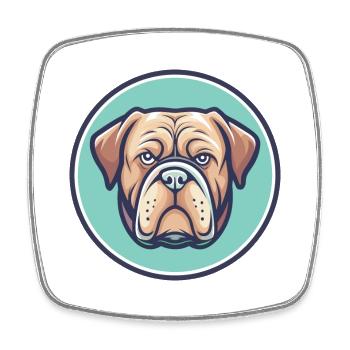 Französisch Bordeaux Mastiff Hunderasse Karikatur Kawaii - Viereckiger Kühlschrankmagnet - Weiß - Vorne