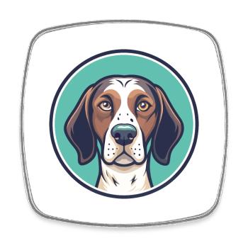 Français Gascogne Pointer Chien Race Dessin Animé Kawaii - Magnet carré - blanc - Devant