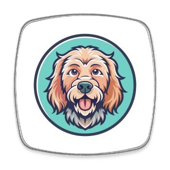 Griffon Fauve De Bretagne Dog Breed Cartoon Kawaii - Square fridge magnet - white - Front