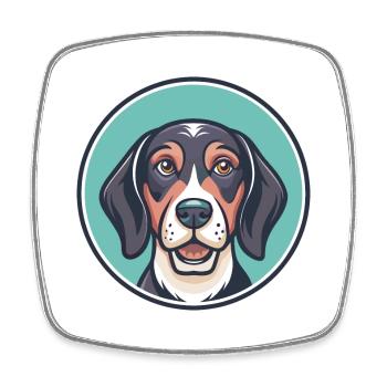 Halden Hound Chien Race Dessin animé Kawaii Clipart Animal de compagnie - Magnet carré - blanc - Devant