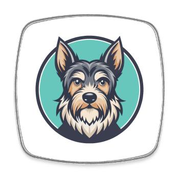 Griffon Bleu De Gascogne Dog Breed Cartoon Kawaii - Square fridge magnet - white - Front