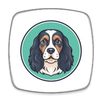 French Spaniel Dog Breed Cartoon Kawaii Clipart - Square fridge magnet - white - Front