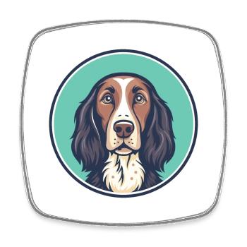 Deutsch Langhaar Vorstehhund Rasse Karikatur Kawaii - Viereckiger Kühlschrankmagnet - Weiß - Vorne
