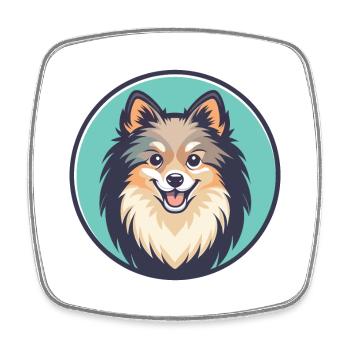 German Spitz Dog Breed Cartoon Kawaii Clipart Pet - Square fridge magnet - white - Front