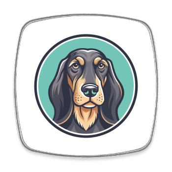 Greek Harehound Dog Breed Cartoon Kawaii Clipart - Square fridge magnet - white - Front