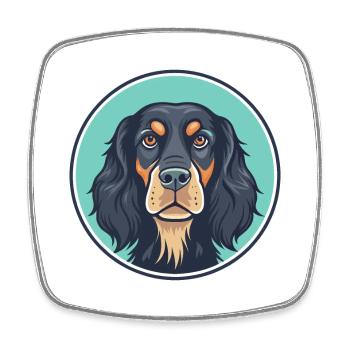 Gordon Setter Chien Race Dessin animé Kawaii Clipart Animal de compagnie - Magnet carré - blanc - Devant
