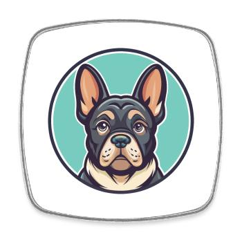 Grand Bleu De Gascogne Dog Breed Cartoon Kawaii - Square fridge magnet - white - Front