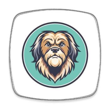 Griffon Nivernais Hunderasse Cartoon Kawaii Clipart - Viereckiger Kühlschrankmagnet - Weiß - Vorne