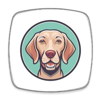 Ungarische Vizsla Hunderasse Cartoon Kawaii Clipart - Viereckiger Kühlschrankmagnet - Weiß - Vorne