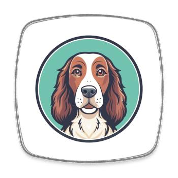 Irische Rot Und Weiß Setter Hund Rasse Lustige Karikatur - Viereckiger Kühlschrankmagnet - Weiß - Vorne