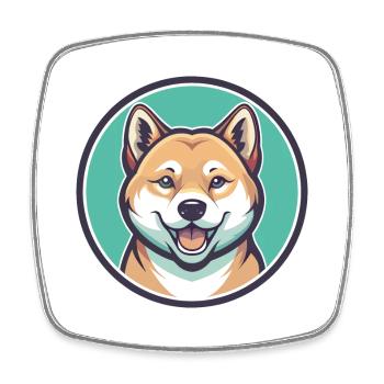 Jindo Dog Breed Cartoon Kawaii Clipart Animal Pet - Square fridge magnet - white - Front