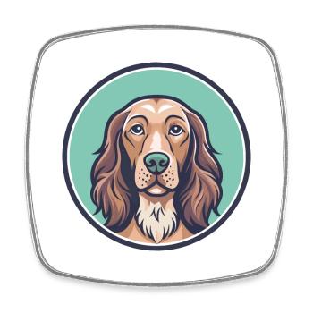 Irischer Setter Hund Rasse Cartoon Kawaii Clipart Haustier - Viereckiger Kühlschrankmagnet - Weiß - Vorne