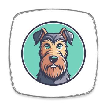 Terrier irlandais chien race dessin animé Kawaii Clipart animal de compagnie - Magnet carré - blanc - Devant