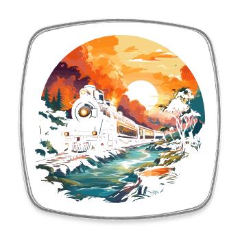 Railway Portrait - Square fridge magnet - white - Front