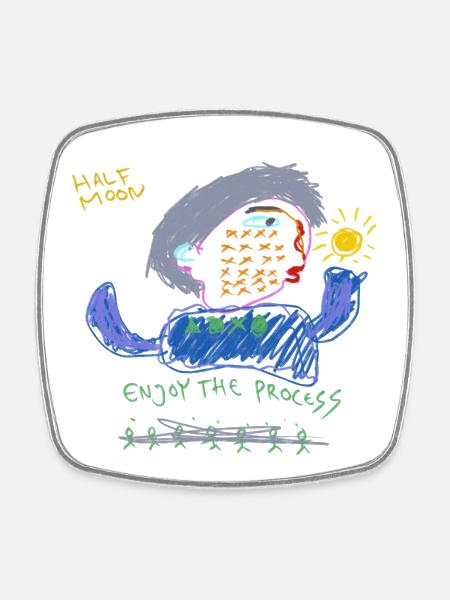 Enjoy the process - Square fridge magnet - white