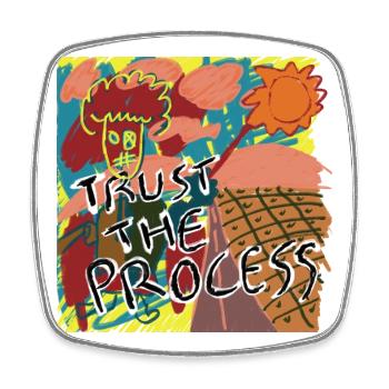 Trust the process - Square fridge magnet - white - Front