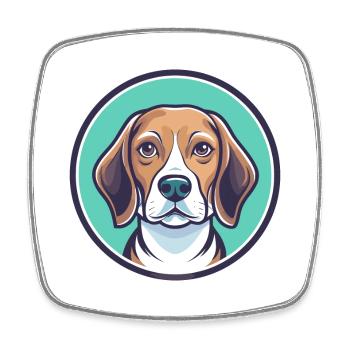 Kerry Beagle Dog Breed Cartoon Kawaii Clipart Pet - Square fridge magnet - white - Front
