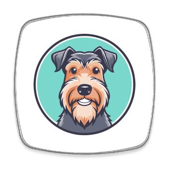 Lakeland Terrier Chien Race Dessin animé Kawaii Clipart - Magnet carré - blanc - Devant
