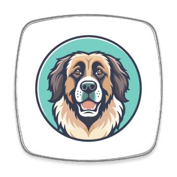 Leonberger Dog Breed Cartoon Kawaii Clipart Animal - Square fridge magnet - white - Front