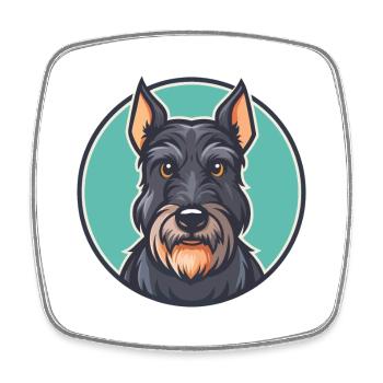 Kerry Blue Terrier Hunderasse Karikatur Kawaii - Viereckiger Kühlschrankmagnet - Weiß - Vorne