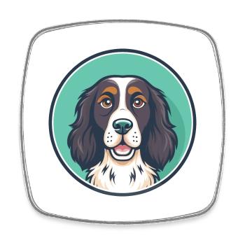 Grand Munsterlander Chien Race Drôle Dessin Animé Kawaii - Magnet carré - blanc - Devant