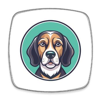 Chien de chasse lituanien race dessin animé Kawaii Clipart - Magnet carré - blanc - Devant