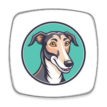 Lurcher Hunderasse Cartoon Figur Kawaii Clipart - Viereckiger Kühlschrankmagnet - Weiß - Vorne