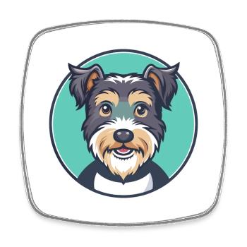 Lucas Terrier Chien Race Dessin animé Kawaii Clipart Animal de compagnie - Magnet carré - blanc - Devant